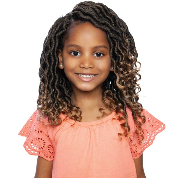 Mane Concept Synthetic Afri Naptural Kids Locs Crochet Braid - KLOC01 NINI WAVY GODDESS LOCS 10" - Hollywood Beauty STL