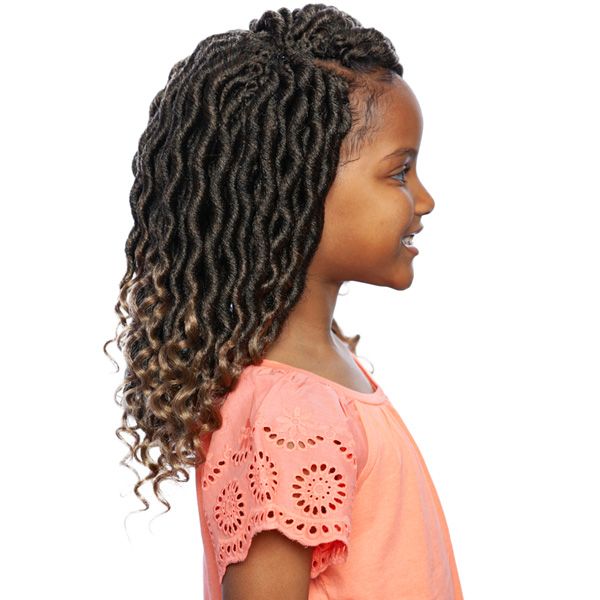 Mane Concept Synthetic Afri Naptural Kids Locs Crochet Braid - KLOC01 NINI WAVY GODDESS LOCS 10" - Hollywood Beauty STL