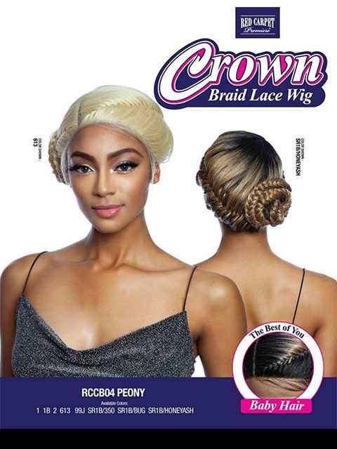 Mane Concept Synthetic Red Carpet Crown Braid Lace Front Wig - RCCB04 PEONY - Hollywood Beauty STL