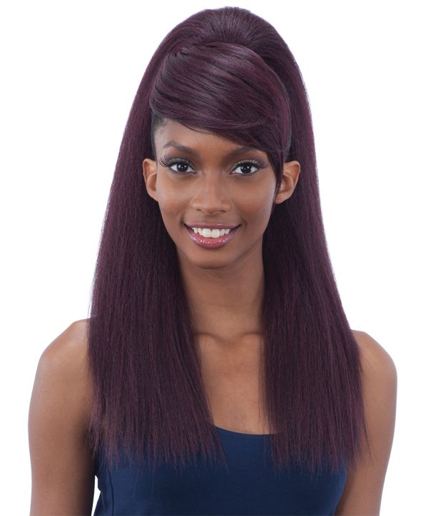 Model Model Ponytail And Swoop Side Bang YAKY STRAIGHT 2PCS - Hollywood Beauty STL