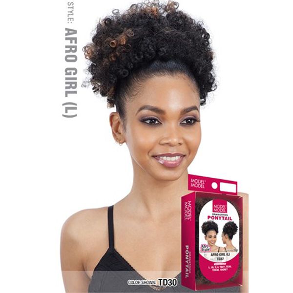 Model Model Synthetic Drawstring Ponytail - AFRO GIRL (L) - Hollywood Beauty STL