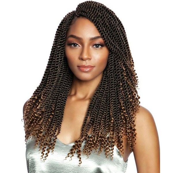 Mane Concept Synthetic Afri Naptural Crochet Braid - SB307 3X COILY ENDS SENEGAL TWIST 14" - Hollywood Beauty STL