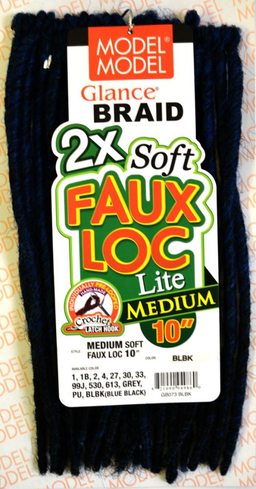 Model Model Glance Crochet Braid 2X MEDIUM SOFT FAUX LOC 10 Inch - Hollywood Beauty STL