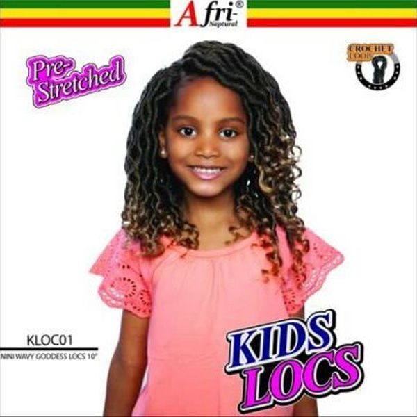 Mane Concept Synthetic Afri Naptural Kids Locs Crochet Braid - KLOC01 NINI WAVY GODDESS LOCS 10" - Hollywood Beauty STL